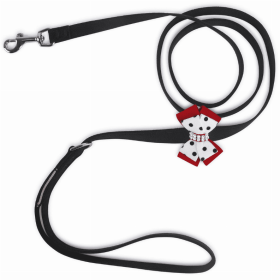 Susan Lanci Designs Minnie Double Nouveau Bow Leash (Color: black, size: 4 ft)