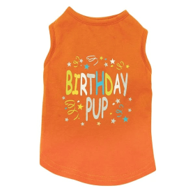 ZZ Birthday Pup Tank (Color: Orange, size: large)
