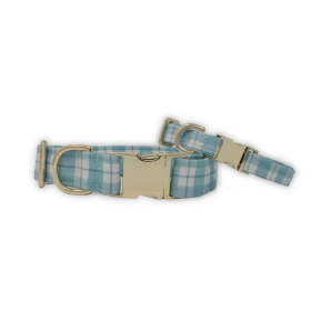 Seaside Plaid Classic Dog Collar (size: XS)