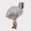 Beaded Fur and Rhinestone Flamingo- Dog Dress
