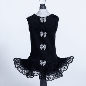 Houndstooth Dress (Color: black, size: XS)